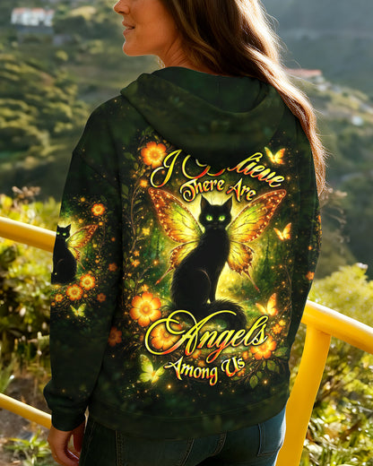 I BELIEVE THERE ARE ANGELS AMONG US BLACK CAT ALL OVER PRINT  - TLHG2104262