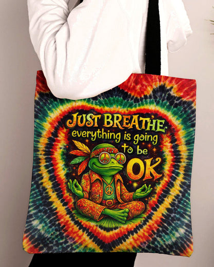 JUST BREATHE FROG SWIRL TOTE BAG - KMTM2604261