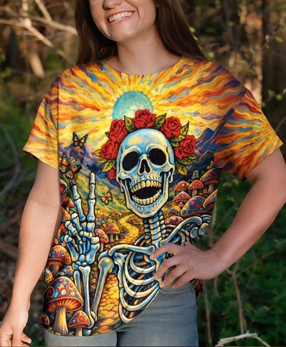 JOYFUL SKELETON SKULL HIPPIE ALL OVER PRINT  - TLHG2004263