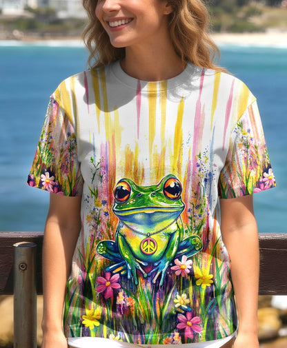 BE YOU THE WORLD WILL ADJUST FROG ALL OVER PRINT - TLHG2404262