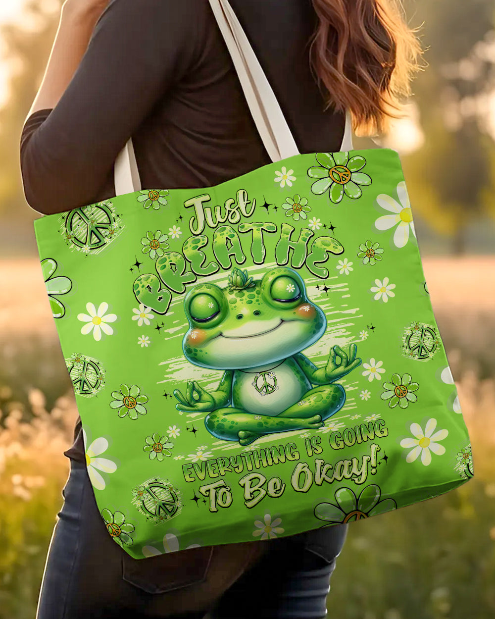 JUST BREATHE FROG TOTE BAG - TYQY1304266