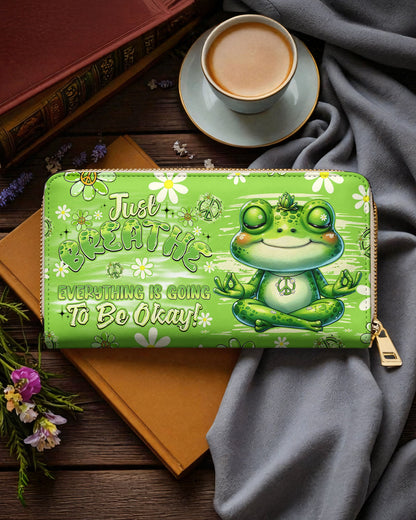 JUST BREATHE FROG ZIPPER LEATHER WALLET - TYQY1304263