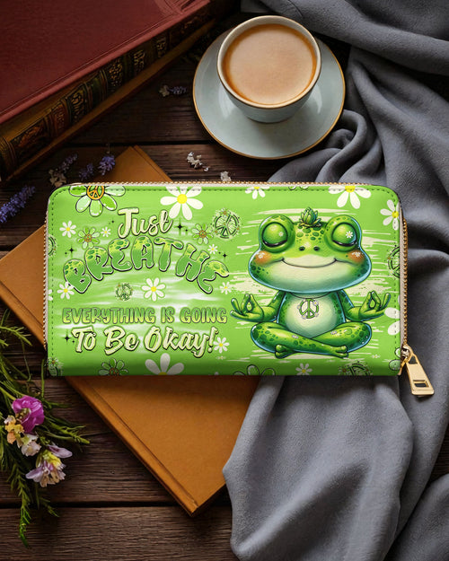JUST BREATHE FROG ZIPPER LEATHER WALLET - TYQY1304263
