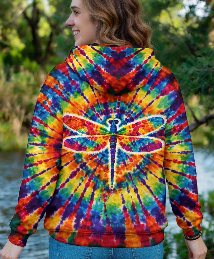 JUST BREATHE DRAGONFLY  COLORFUL  SWIRL ALL OVER PRINT - TLHG0904261