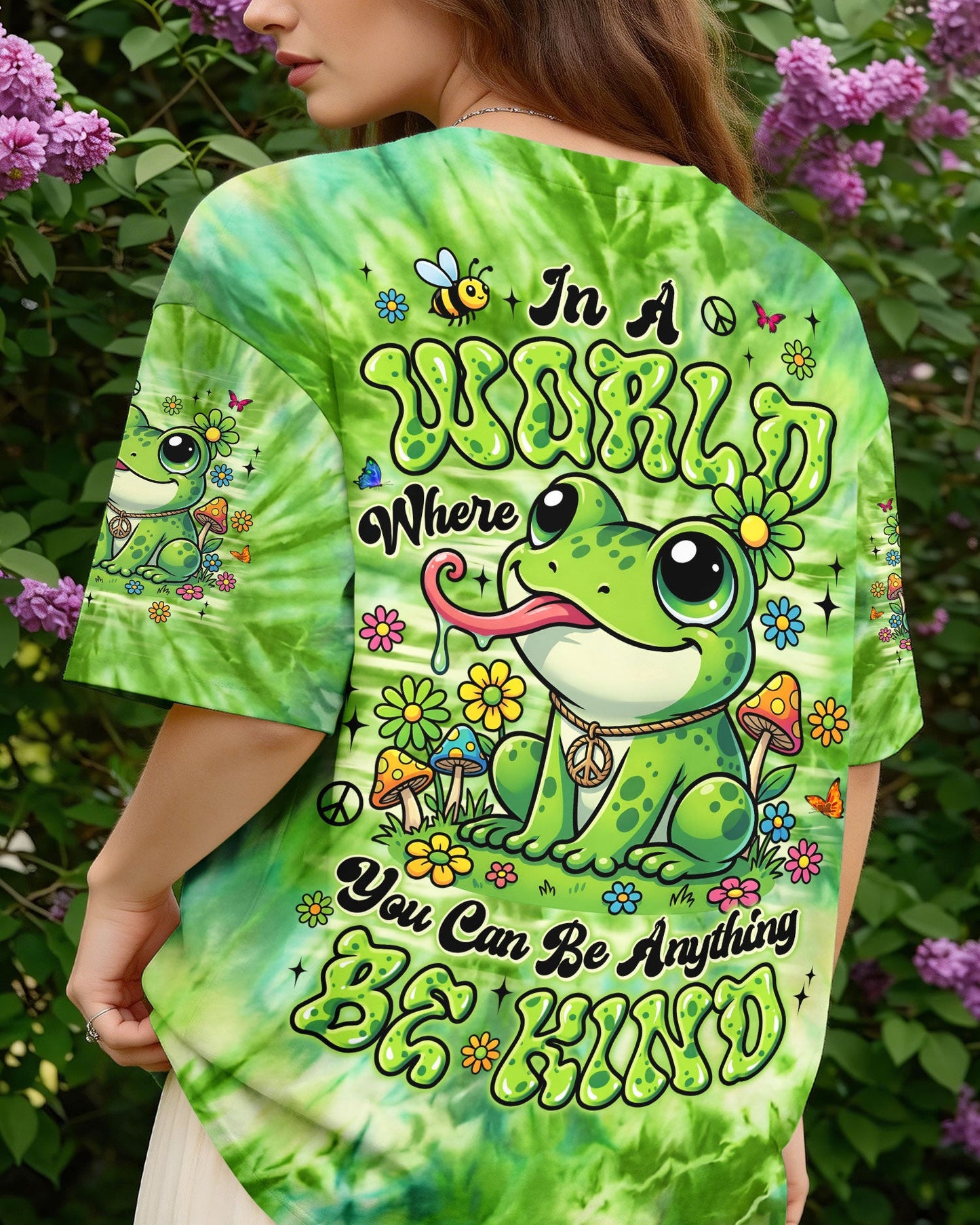 BE KIND FROG GREEN ALL OVER PRINT - TYLN2204262