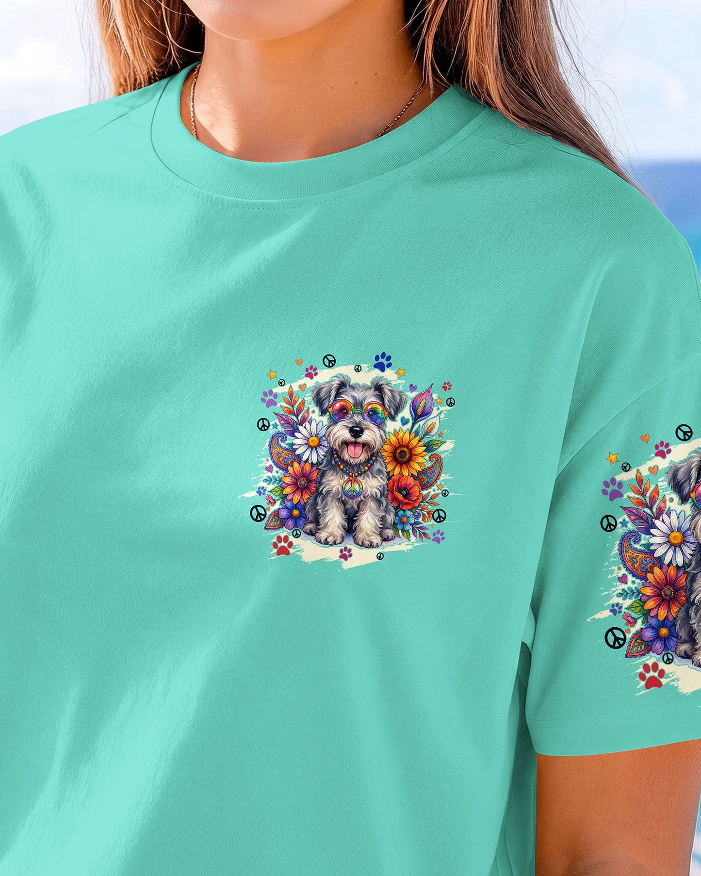 DON'T WORRY BE HIPPIE SCHNAUZER DOG ALL OVER PRINT - TYQY0605261