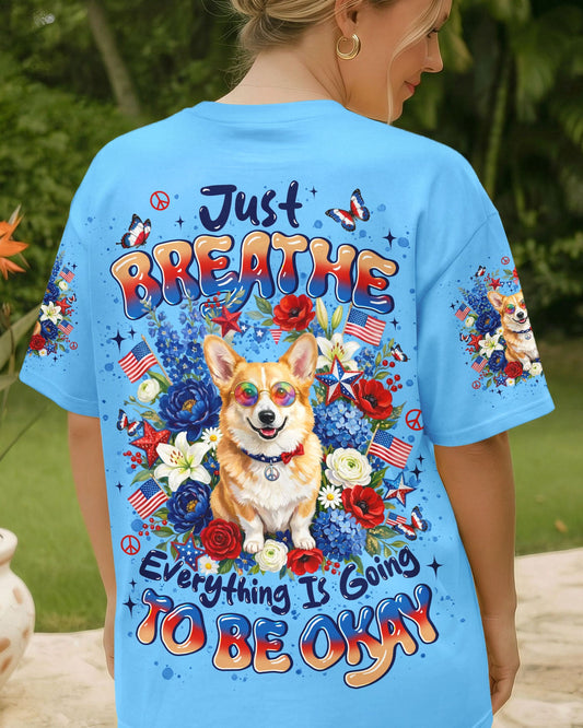 JUST BREATHE CORGI DOG ALL OVER PRINT - TYLN1405262