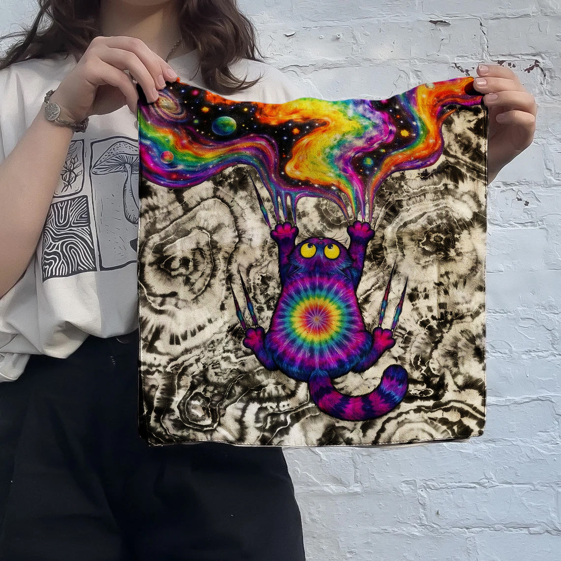 SCRATCHING CAT GALAXY TOTE BAG- KMTM1004263