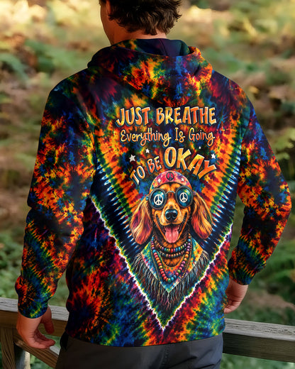 JUST BREATHE BOHO DACHSHUND DOG ALL OVER PRINT - TLHG1205262