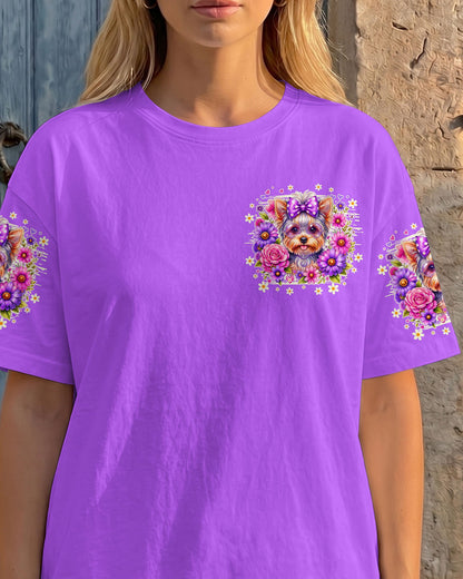 APPARENTLY I HAVE AN ATTITUDE WHO KNEW YORKSHIRE TERRIER DOG ALL OVER PRINT - TY1605261