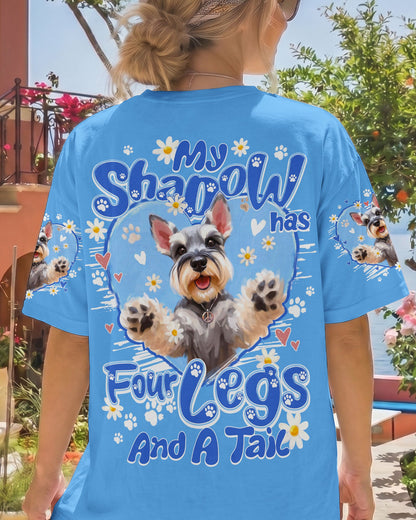 MY SHADOW HAS FOUR LEGS AND A TAIL SCHNAUZER DOG ALL OVER PRINT - TY2005261