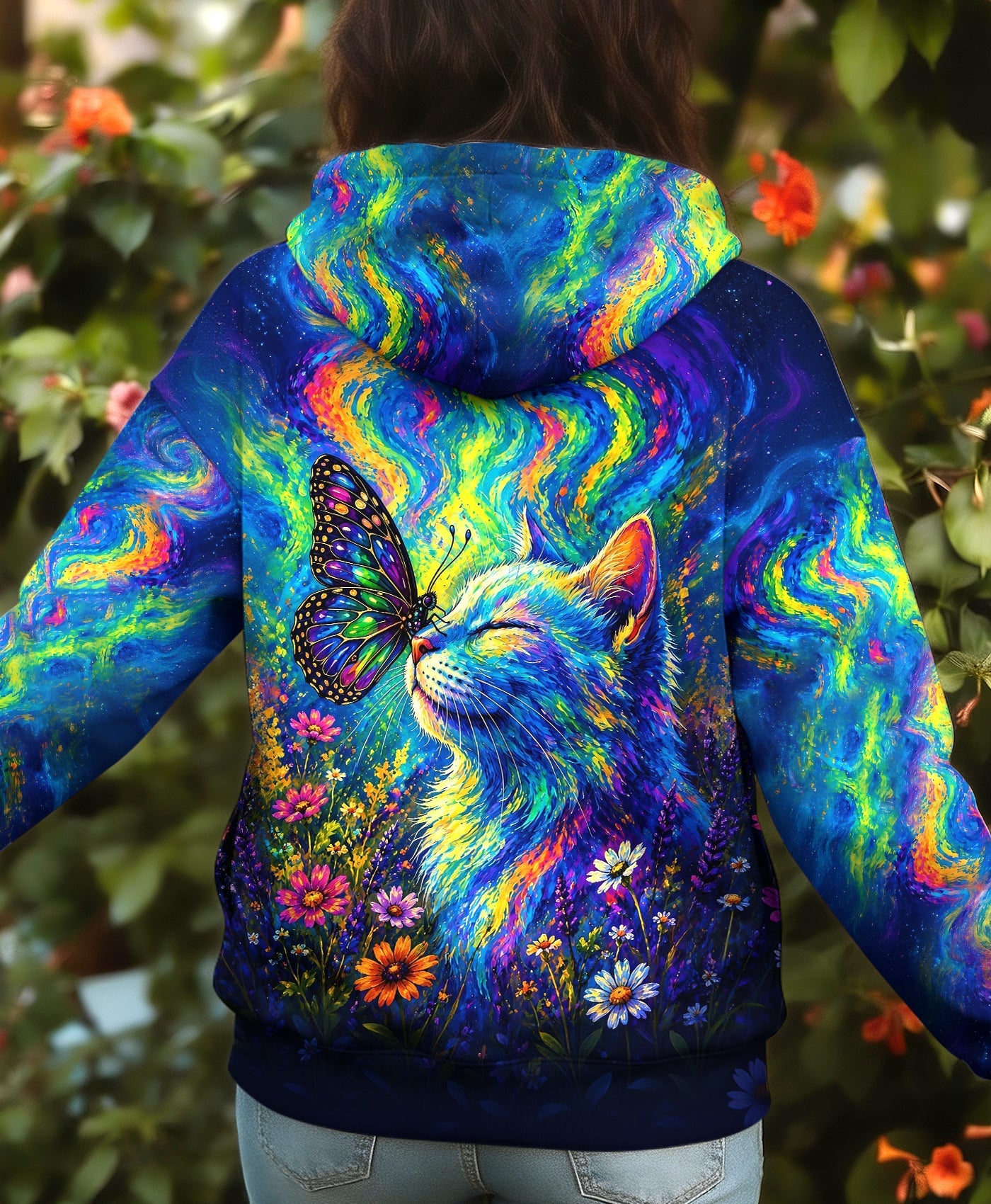CAT WITH BUTTERFLY  ALL OVER PRINT  - TLHG1805261