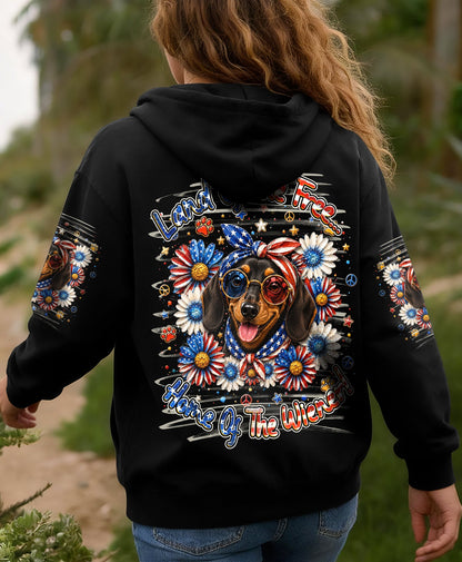 LAND OF THE FREE DACHSHUND DOG ALL OVER PRINT - TLHG1905261