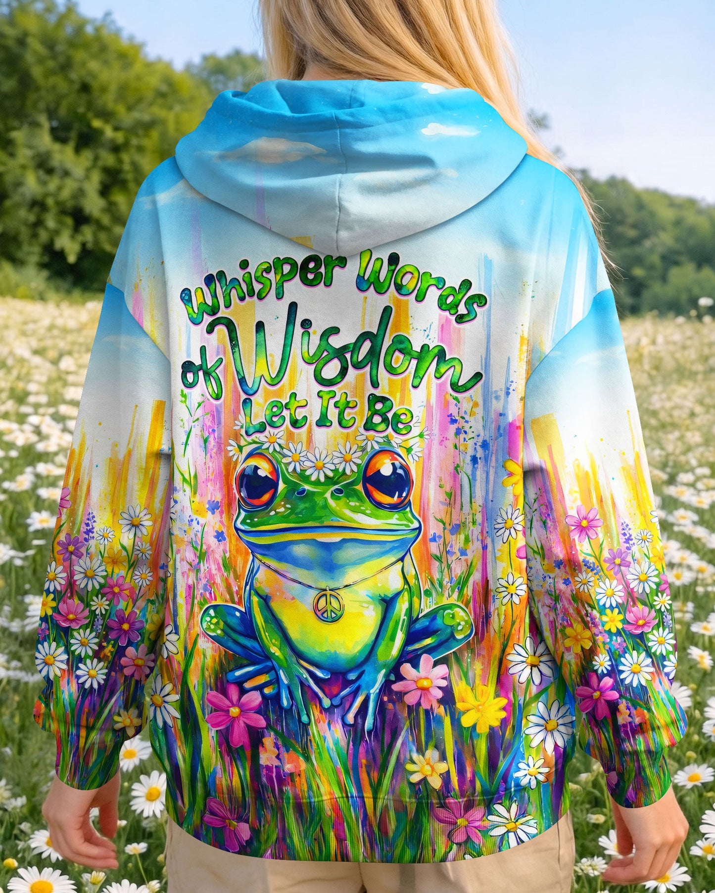 WHISPER WORDS OF WISDOM LET IT BE FROG ALL OVER PRINT - TYQY0806262