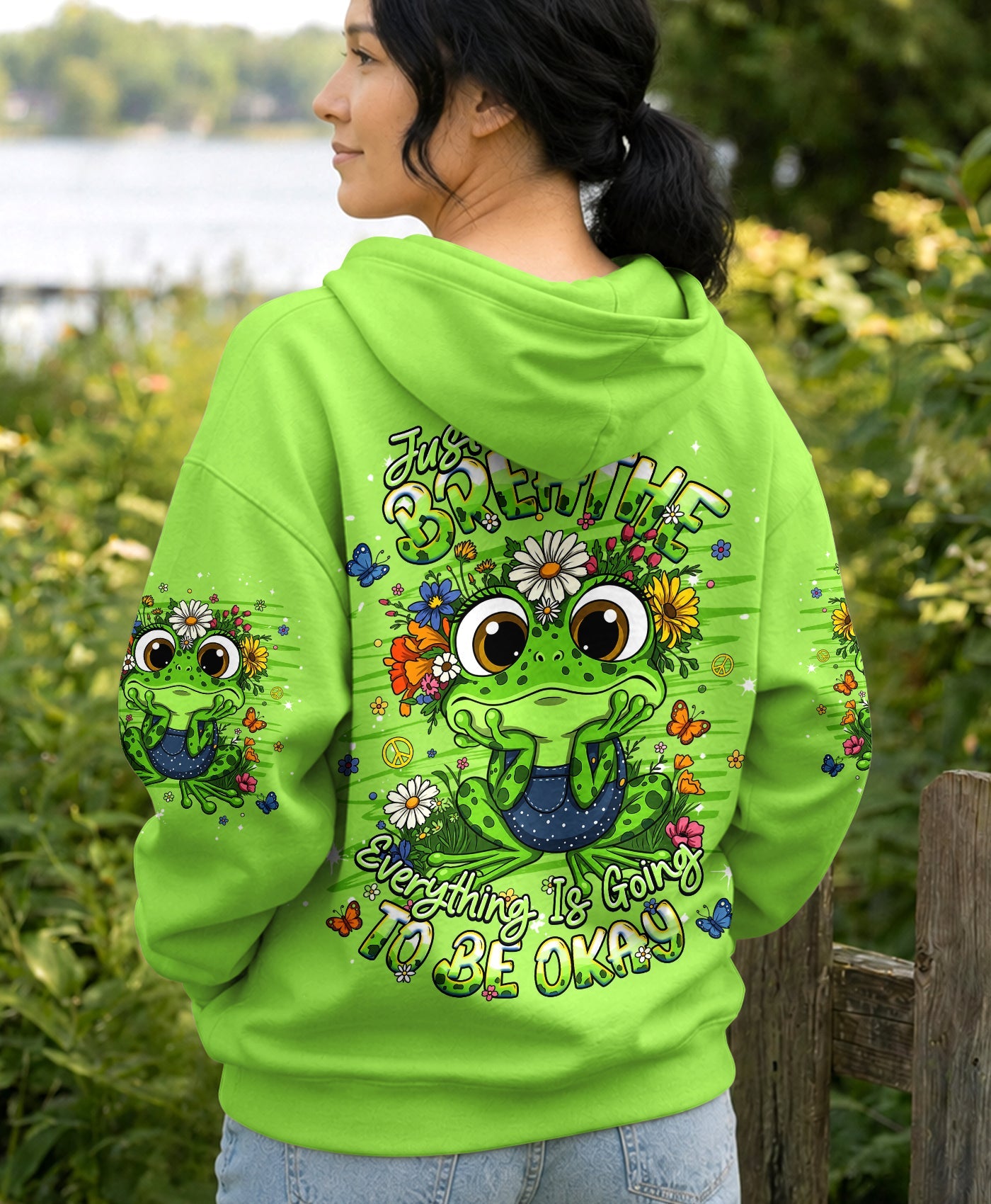 JUST BREATHE FROG ALL OVER PRINT - TLHG2206263