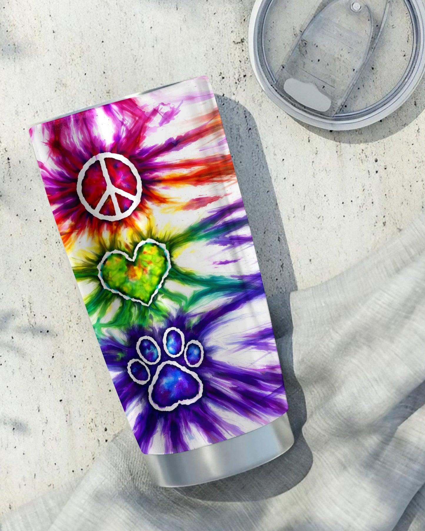 PEACE LOVE PAW PRINT SWIRL TUMBLER  - TLHG1304267