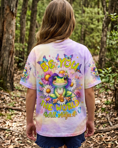 BE YOU THE WORLD WILL ADJUST FROG KIDS ALL OVER PRINT - TYQY1912232