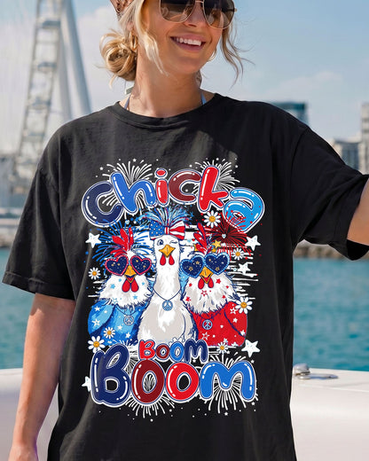 CHICKA BOOM BOOM HIPPIE CHICKEN COTTON SHIRT - TY0506261