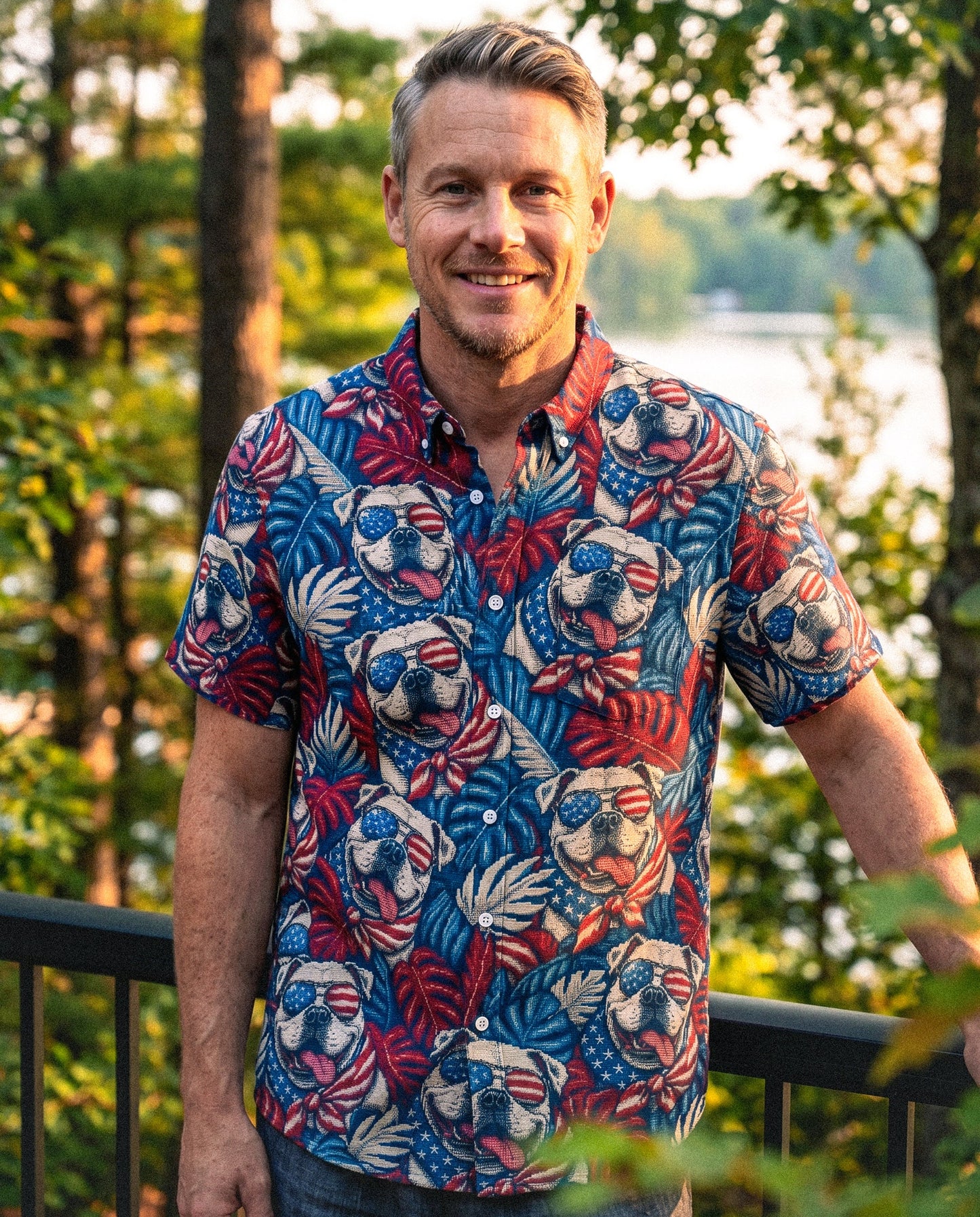 AMERICAN BULLDOG BUTTON-DOWN COLLAR SHIRT - KMTM0206261