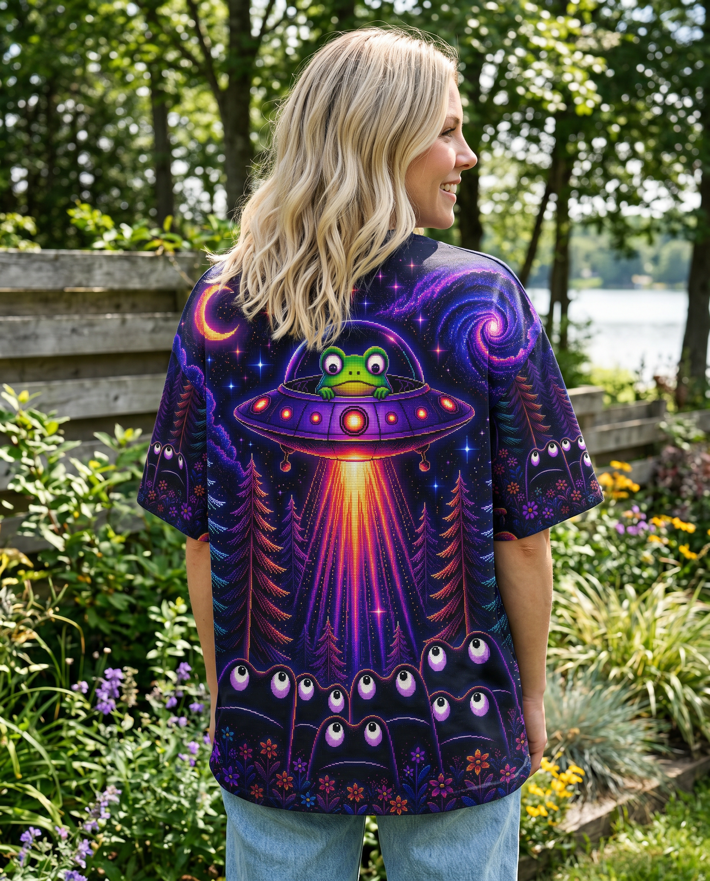 COSMIC FROG UFO PIXEL GALAXY ALL OVER PRINT – KMTM2705261