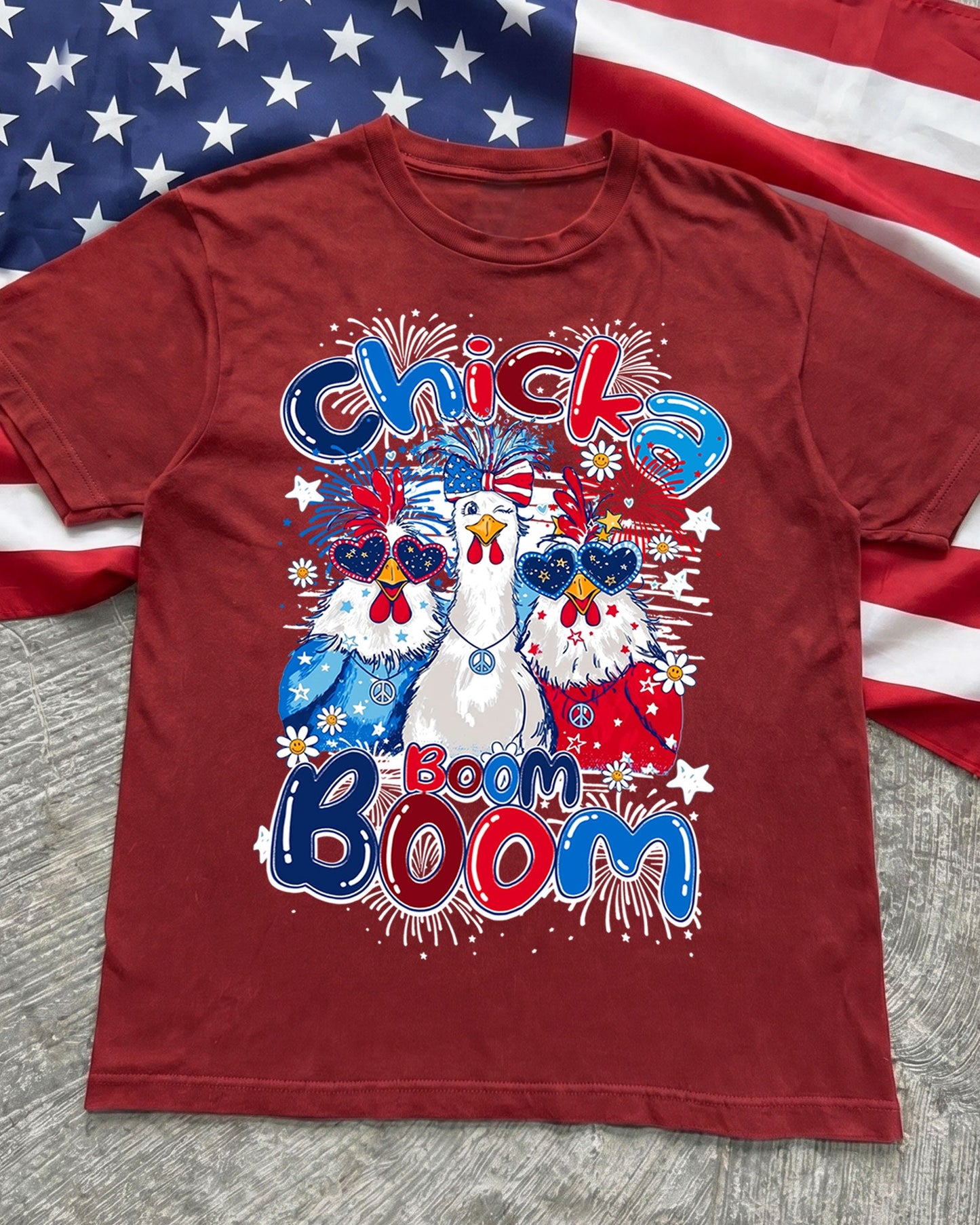 CHICKA BOOM BOOM HIPPIE CHICKEN COTTON SHIRT - TY0506261