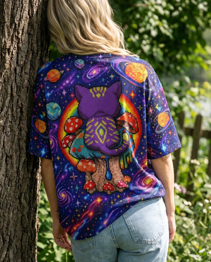 GALAXY MUSHROOM CAT PSYCHEDELIC ALL OVER PRINT - KMTM1905261