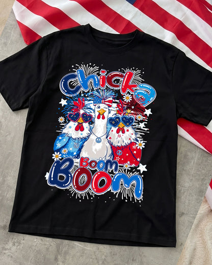 CHICKA BOOM BOOM HIPPIE CHICKEN COTTON SHIRT - TY0506261