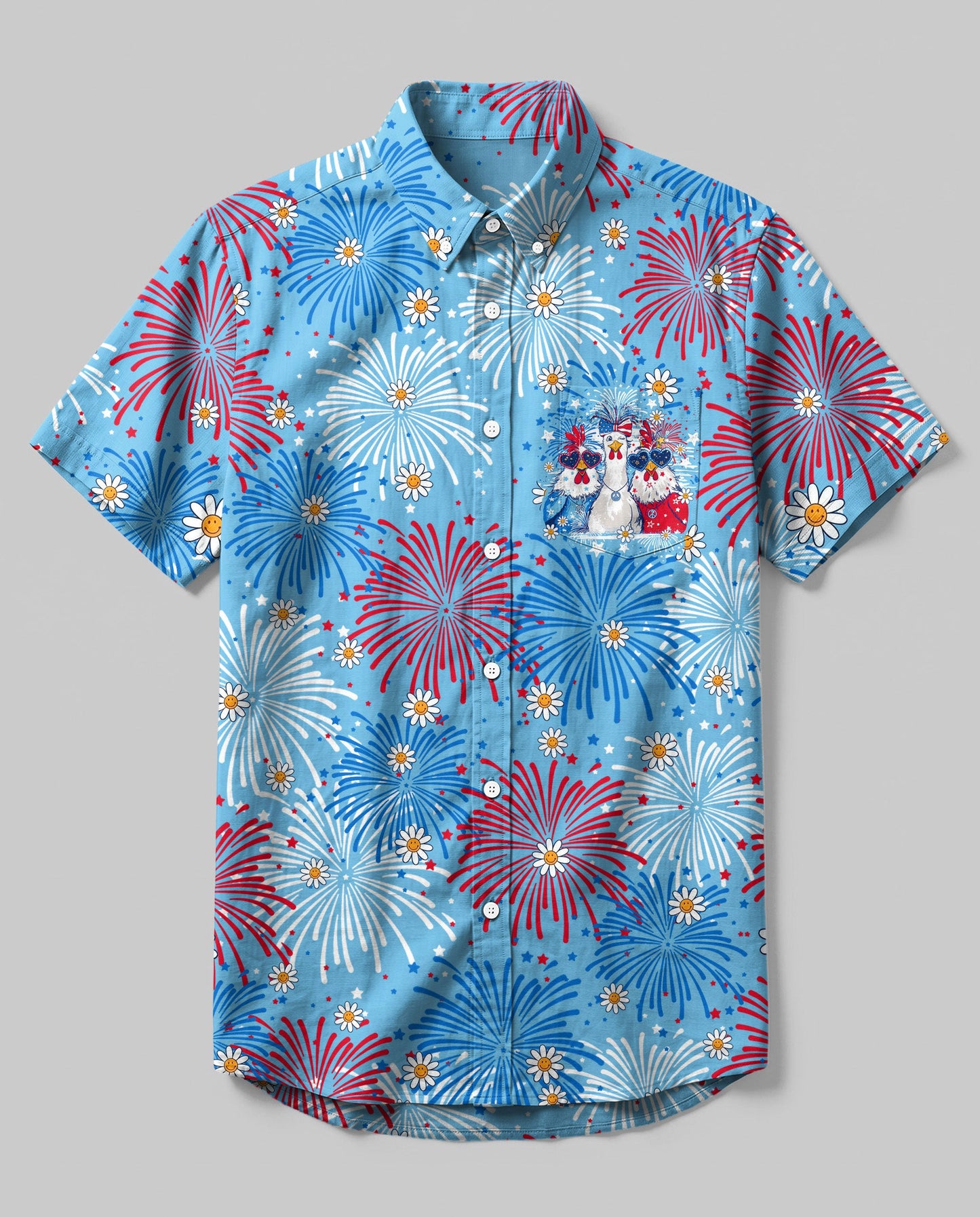 CHICKA BOOM BOOM HIPPIE CHICKEN BUTTON-DOWN COLLAR SHIRT - TY0406263