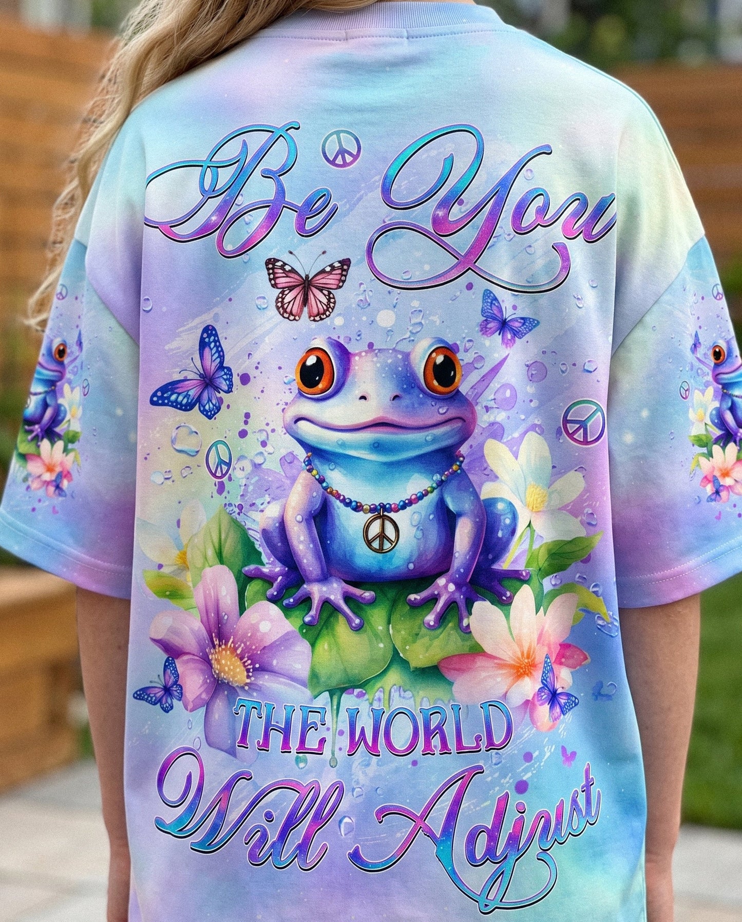 BE YOU THE WORLD WILL ADJUST FROG KIDS ALL OVER PRINT - YHDU1812237