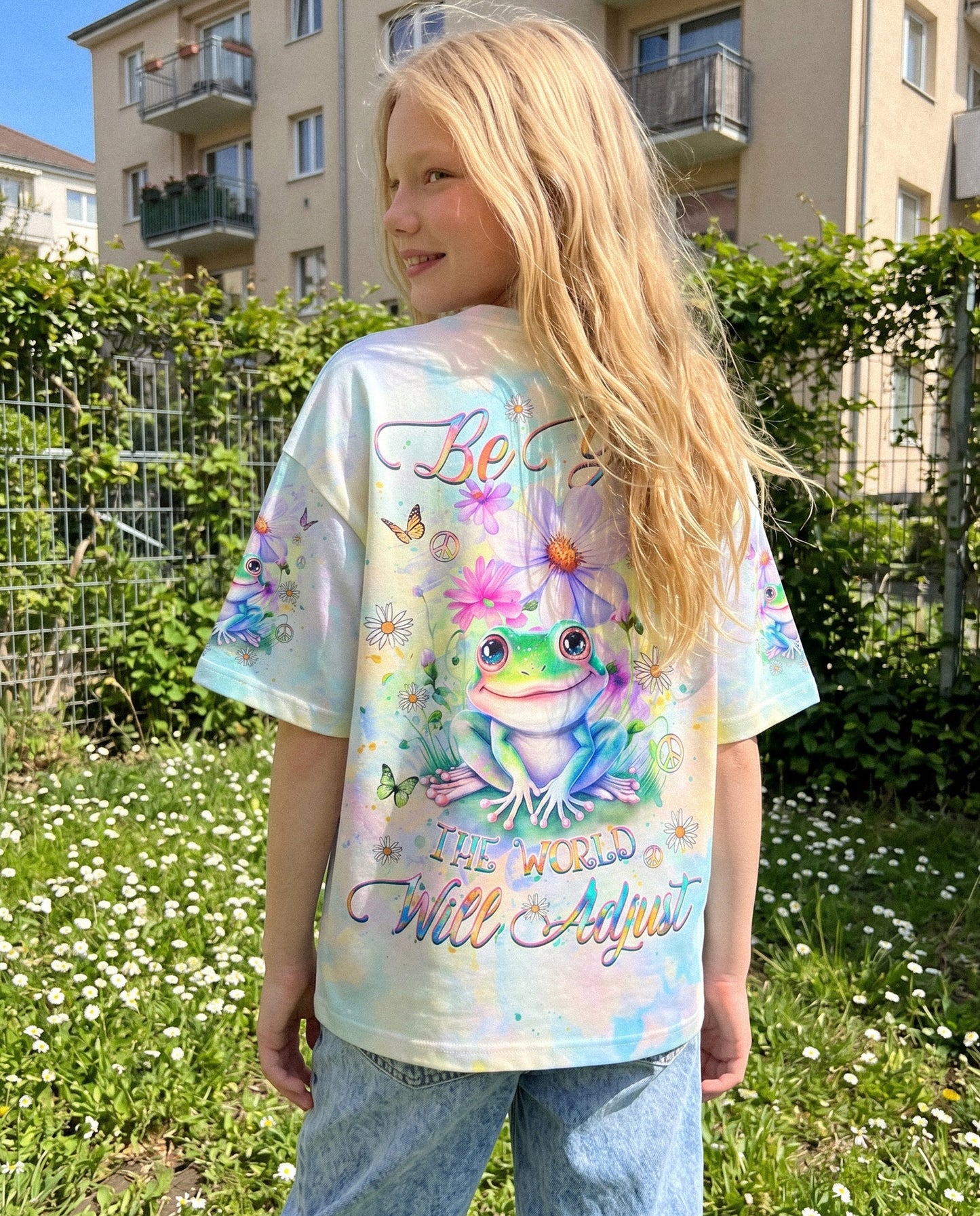BE YOU THE WORLD WILL ADJUST FROG KIDS ALL OVER PRINT - YHKD1812233