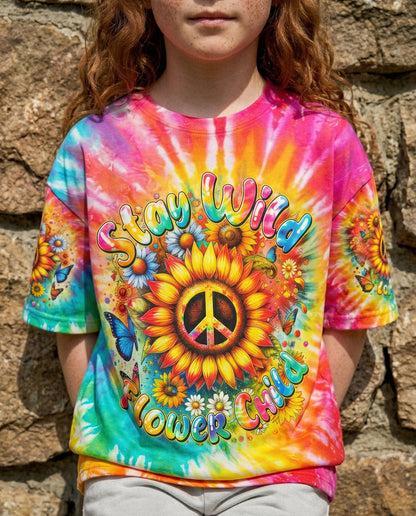 STAY WILD FLOWER CHILD TIE DYE KIDS ALL OVER PRINT - TYTM1912232