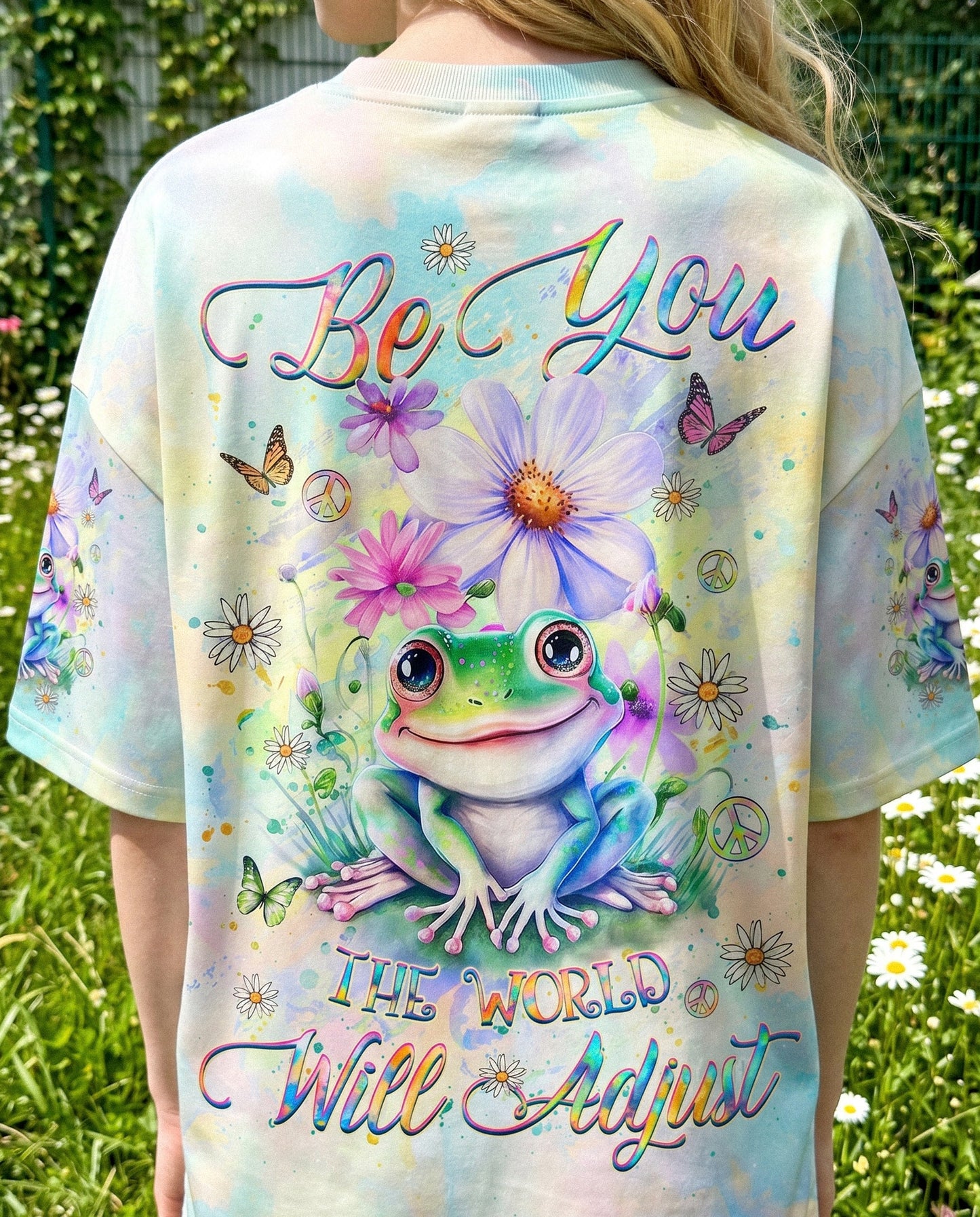 BE YOU THE WORLD WILL ADJUST FROG KIDS ALL OVER PRINT - YHKD1812233