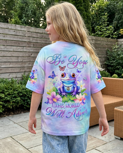 BE YOU THE WORLD WILL ADJUST FROG KIDS ALL OVER PRINT - YHDU1812237