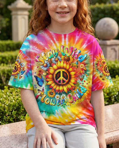 STAY WILD FLOWER CHILD TIE DYE KIDS ALL OVER PRINT - TYTM1912232