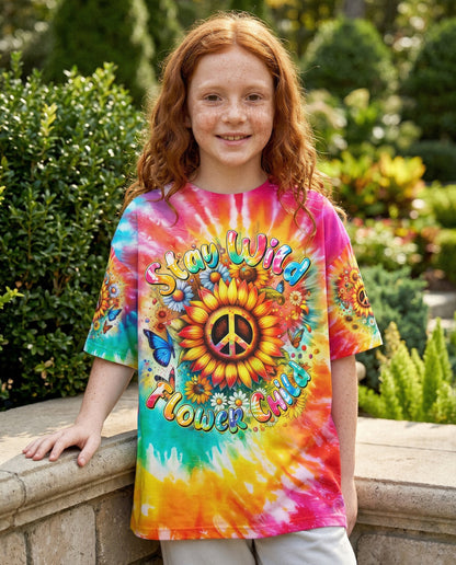 STAY WILD FLOWER CHILD TIE DYE KIDS ALL OVER PRINT - TYTM1912232