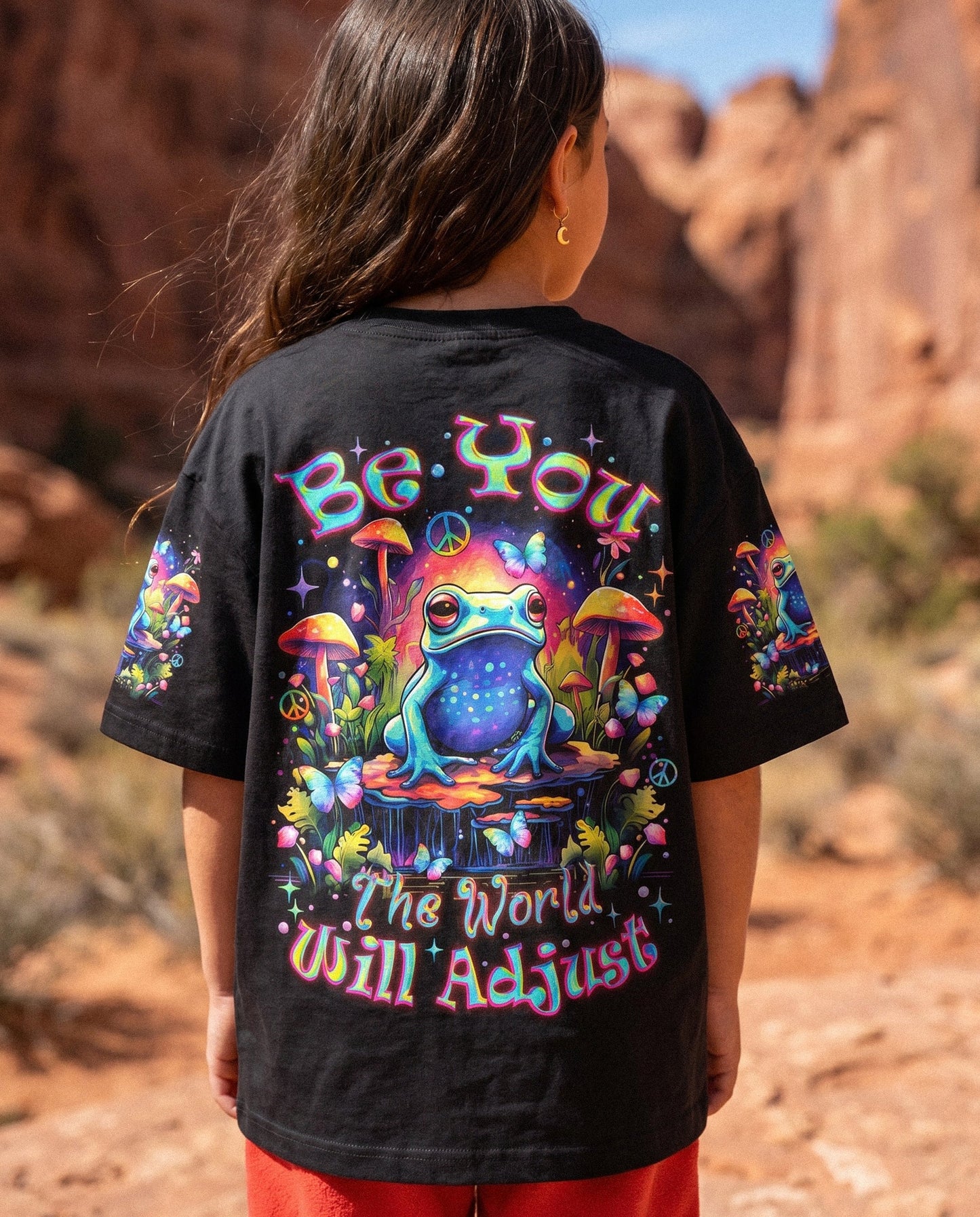 BE YOU THE WORLD WILL ADJUST FROG KIDS ALL OVER PRINT - TLNZ1612232