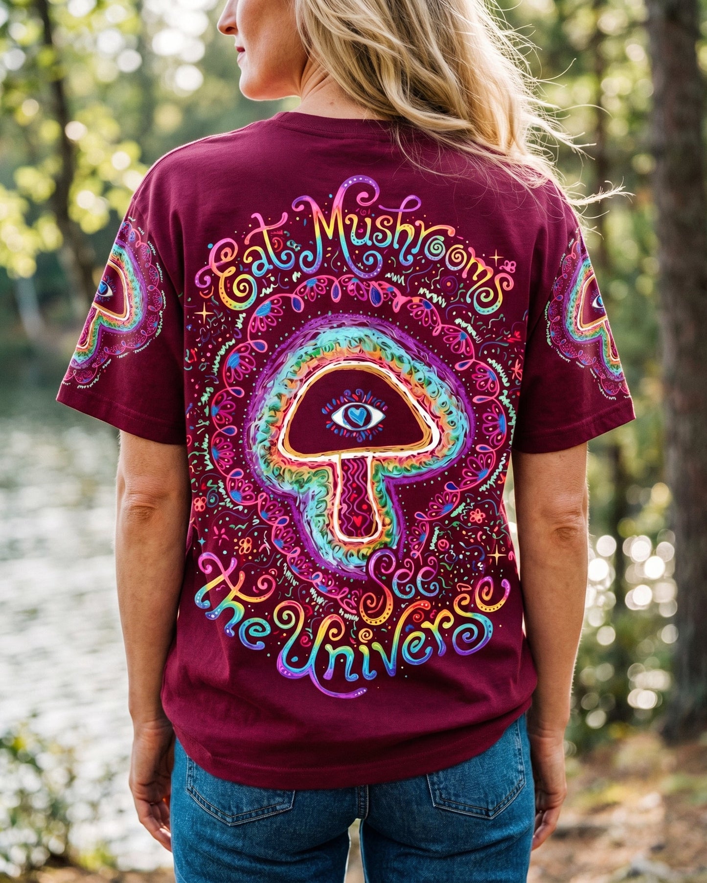 EAT MUSHROOMS SEE THE UNIVERSE COSMIC ALL OVER PRINT – KM1504261