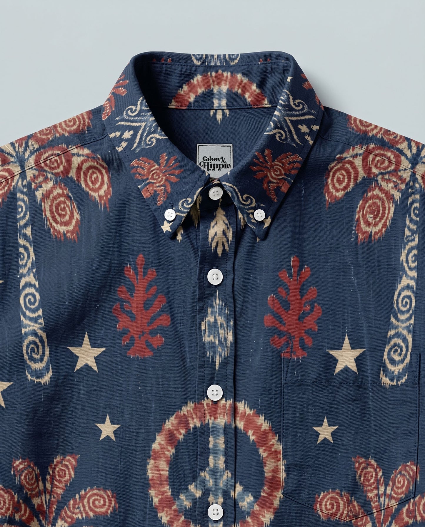PEACE PALM IKAT BUTTON-DOWN COLLAR SHIRT - KMTM0906261