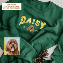 Load image into Gallery viewer, Personalized Embroidered Pet Dog Cat Photo Name Year Hoodie Sweatshirt T-Shirt
