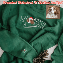 Load image into Gallery viewer, Personalized Embroidered Pet Dog Cat NKE Christmas Hoodie Sweatshirt T-Shirt
