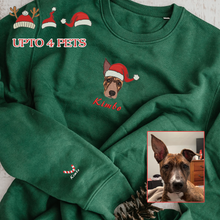 Load image into Gallery viewer, Personalized Embroidered Pet Dog Cat Christmas Hoodie Sweatshirt T-Shirt
