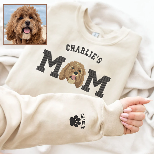 Personalized Embroidered Pet Dog Cat MOM DAD Hoodie Sweatshirt T-Shirt