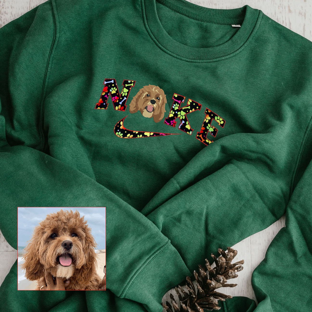 Personalized Pet Dog Cat Paw Embroidered T-Shirt Hoodie Sweatshirt