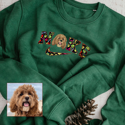 Personalized Pet Dog Cat Paw Embroidered T-Shirt Hoodie Sweatshirt