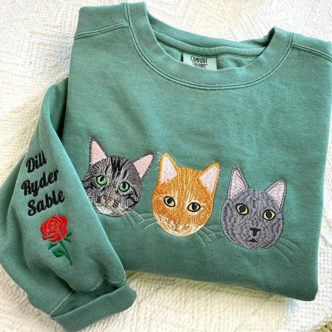 Personalized Embroidered Pet Dog Cat Hoodie Sweatshirt T-Shirt