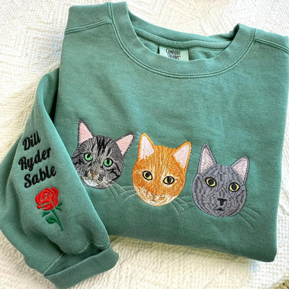 Personalized Embroidered Pet Dog Cat Hoodie Sweatshirt T-Shirt