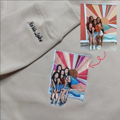 Custom Embroidered Family Couple Friend Single Portrait from Photo