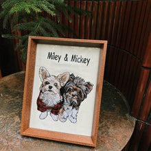 Load image into Gallery viewer, Personalized Pet Dog Cat Embroidered Framed Portrait
