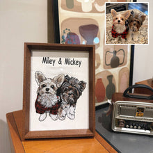 Load image into Gallery viewer, Personalized Pet Dog Cat Embroidered Framed Portrait
