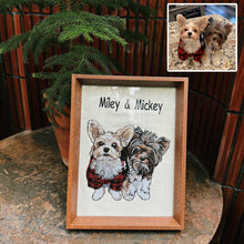 Load image into Gallery viewer, Personalized Pet Dog Cat Embroidered Framed Portrait
